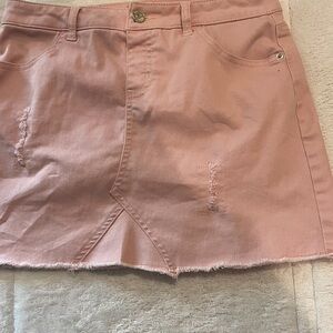 Justice Pink Denim Skirt Size 18 Girls